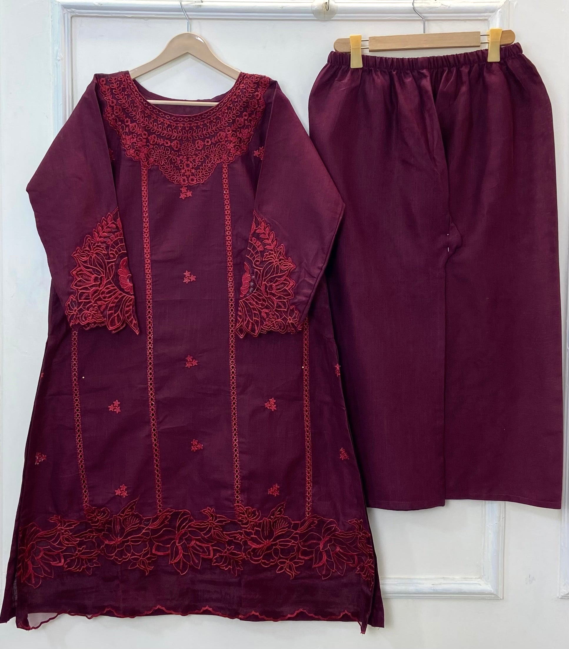 Premium Majesty Wine 2PC (Khaddar) (Hot Selling) D-248