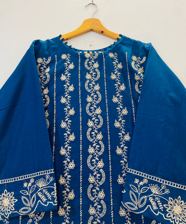 Elegant Embroidered 2PC (Self Cotton) D-74