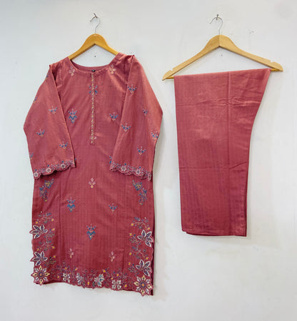 Cutwork Embroidered 2PC (Self Cotton) D-81