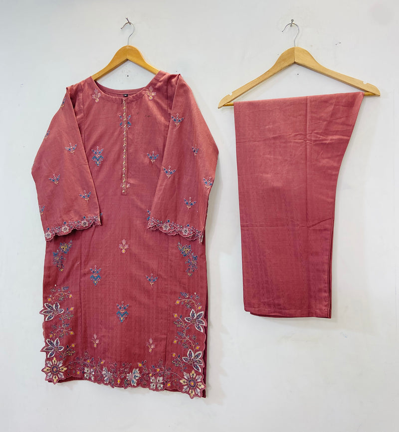 Cutwork Embroidered 2PC (Self Cotton) D-81