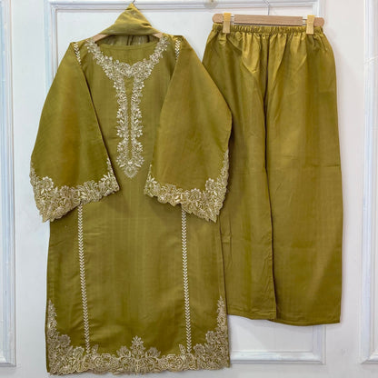 Rich Cutwork Embroidered 3PC (Premium Cotton) D-375