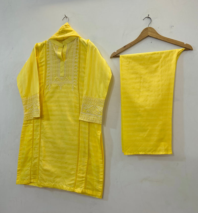 Cross-stitch Embroidered 3PC (Cotton Lawn) D-59