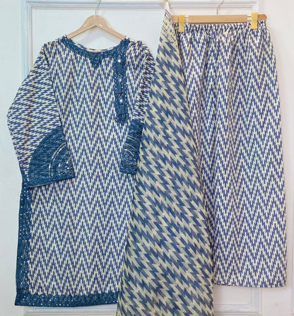 Sequins Embroidered Series: 3PC (Bana Dora Silk) D-367