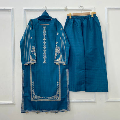 Eid Edit: Embroidered 3PC (Premium Cotton) D-456