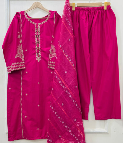 Long Embroidered | 3PC Cotton D-563