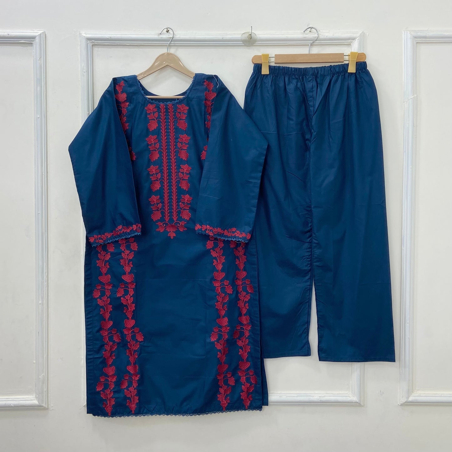 Contrasted Embroidered 2PC (Premium Cotton) D-473
