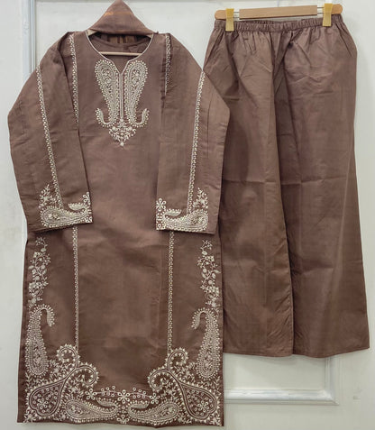 Long Embroidered | 3PC Cotton D-544