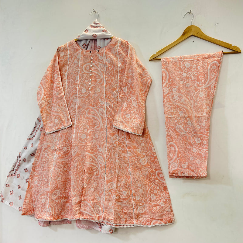 Umbrella Frocks 3PC (Lawn) D-52