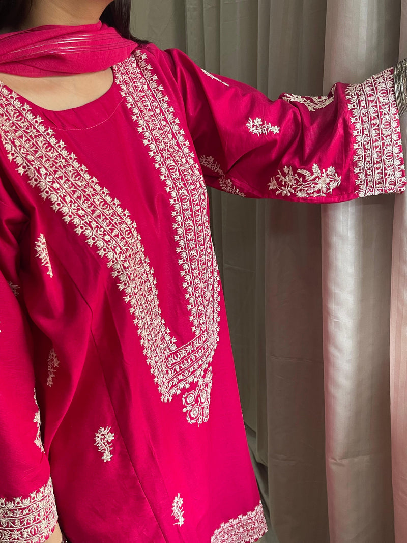 Embroidered Farshi 3PC (Cotton Lawn) D-29