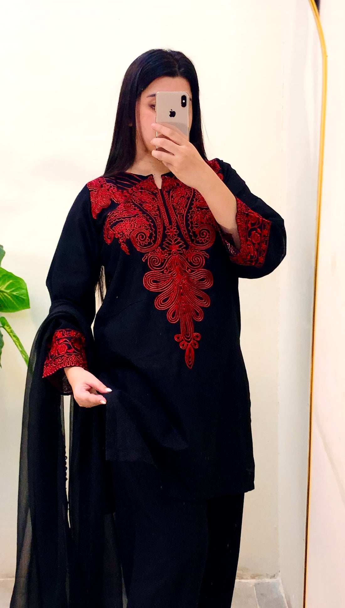 Midnight Red Secret 3PC (Khaddar) D-121