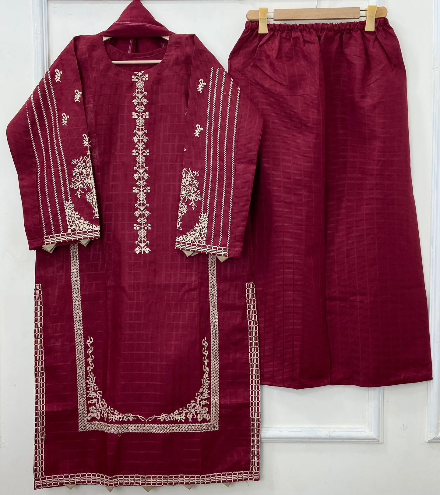 Eid Edit: Embroidered 3PC (Premium Cotton) D-456