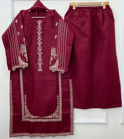Eid Edit: Embroidered 3PC (Premium Cotton) D-456