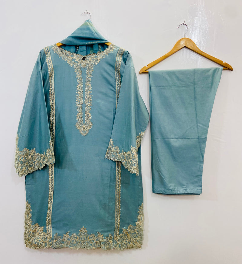 Front Back Cutwork Beauty 3PC (Cotton) D-86