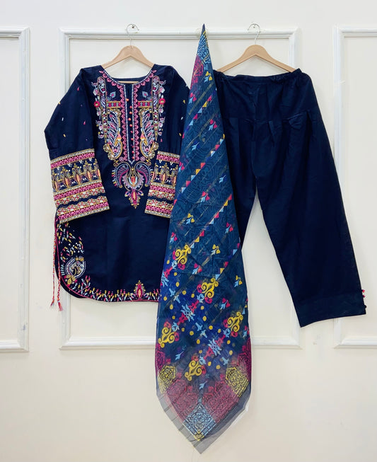 Bulbul Farshi | 3PC Lawn Cotton D-581