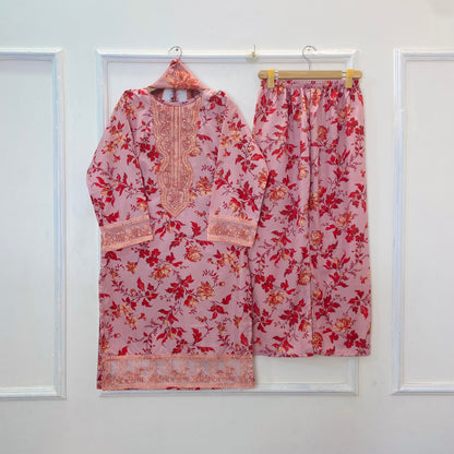 Chandni Embroidered 3PC (Swiss Silk) D-309