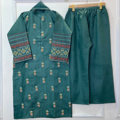Perfect Pocket Embroidered 3PC (Premium Cotton) (Hot Seller) D-376