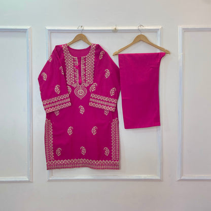 Chic Long Embroidered 2PC (Khaddar) D-304