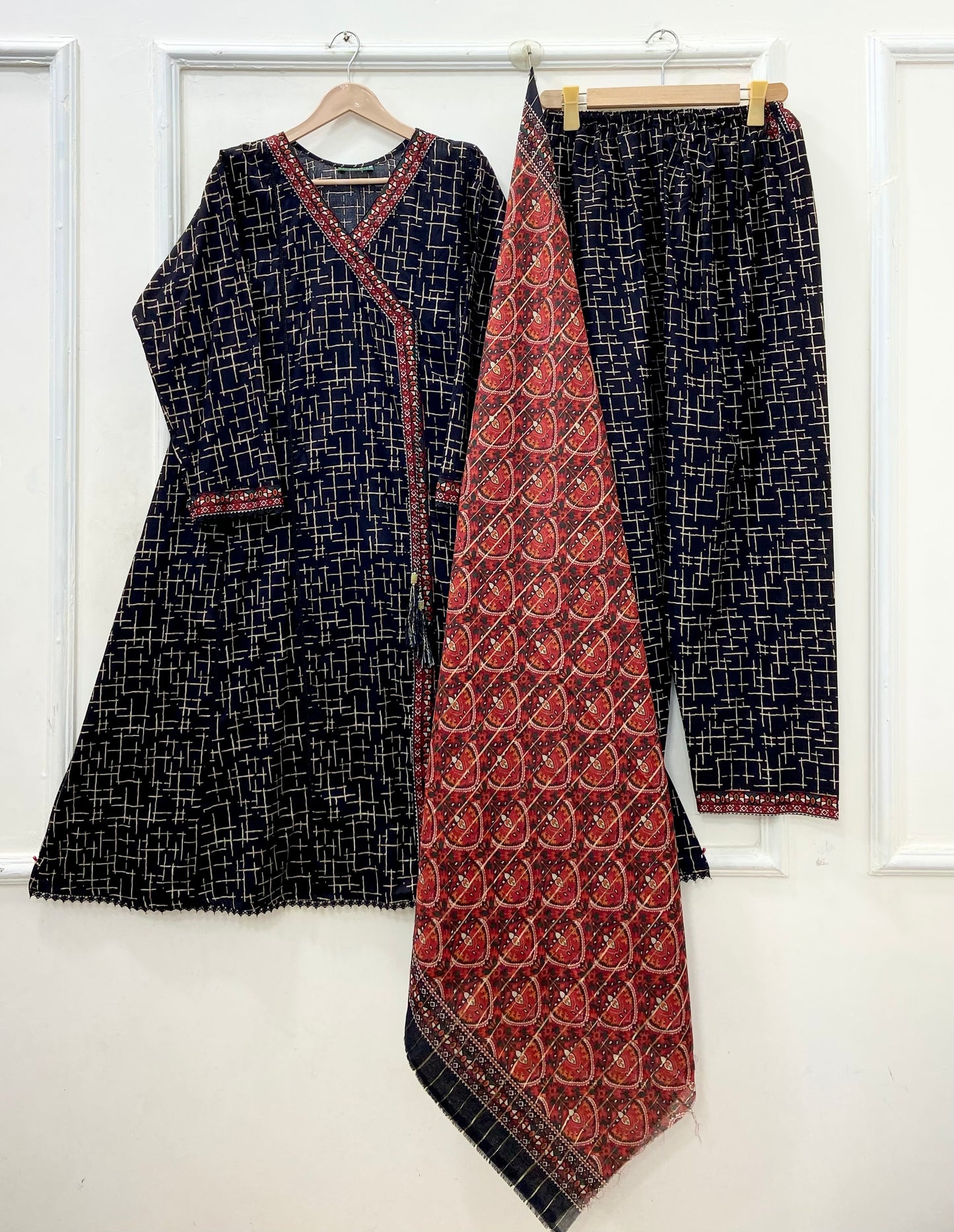 Angrakha Frocks | 3PC Binsaeed Lawn D-653