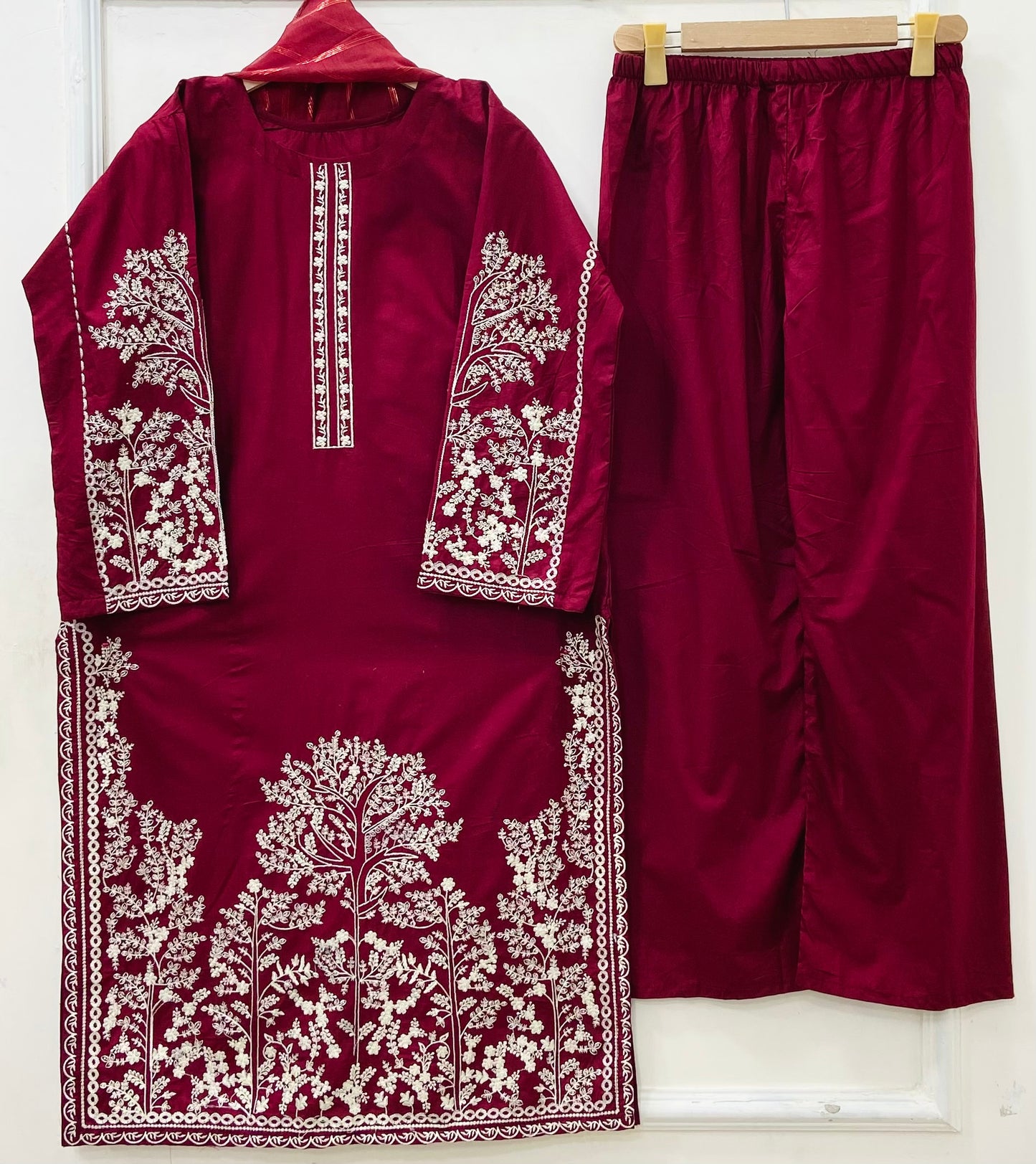 Embroidered Long | 3PC Cotton D-637