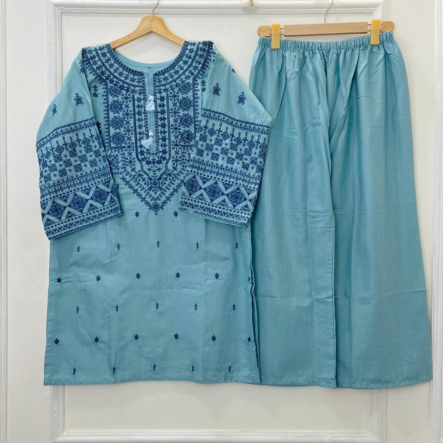 Cross-Stitched Embroidered 2PC (Khaddar) D-383