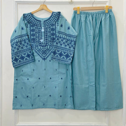 Cross-Stitched Embroidered 2PC (Khaddar) D-383