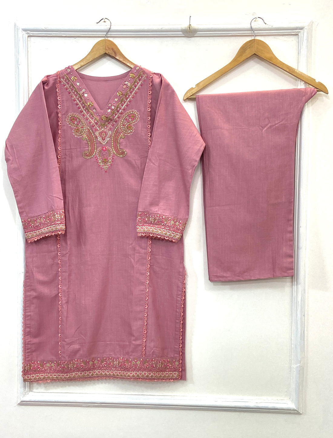 Embellished Beauty 2PC (Hand-crafted) (Khaddar) D-166