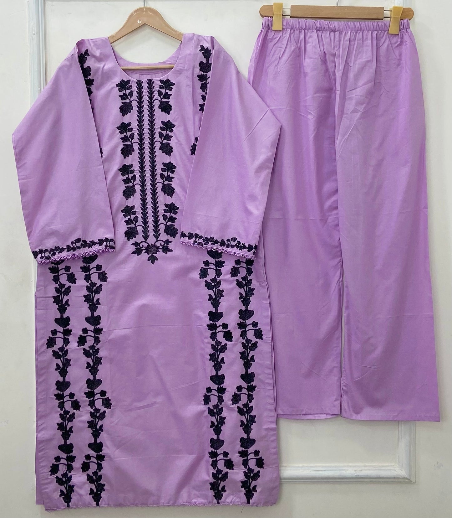 Contrasted Embroidered 2PC (Premium Cotton) D-473