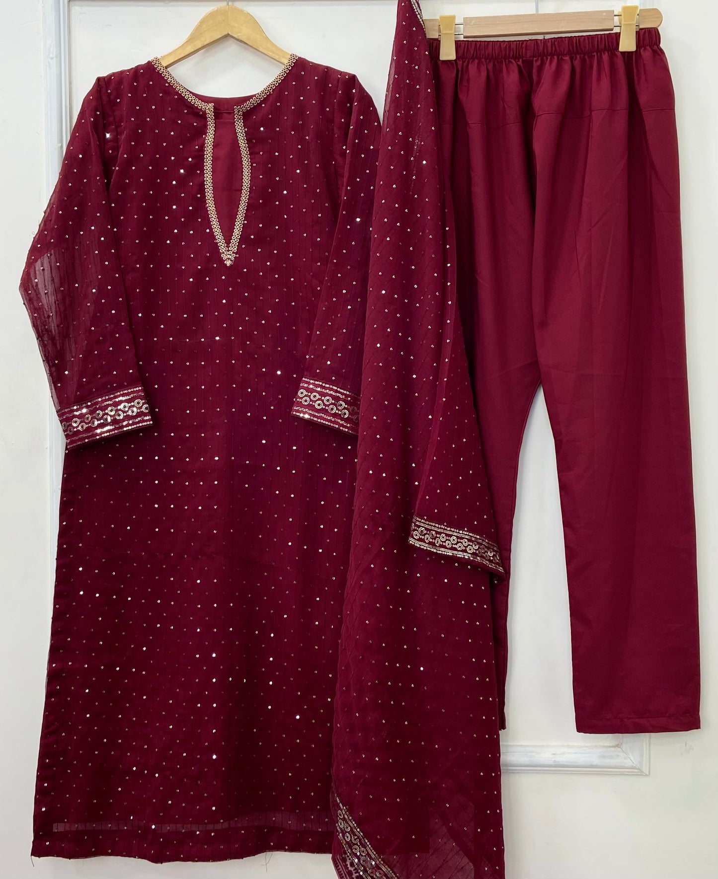 Anarkali Embroidered 3PC (Premium Chiffon) D-415