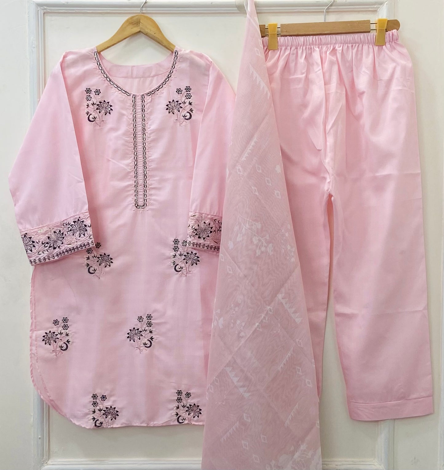 Aurora Embroidered 3PC (Premium Cotton) D-387