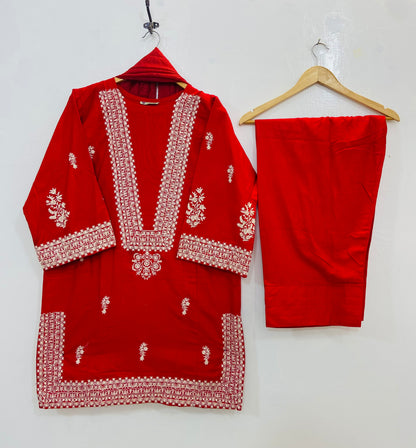 Embroidered Farshi 3PC (Khaddar) (Best Selling) D-136