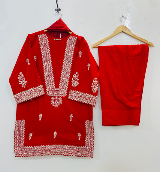 Embroidered Farshi 3PC (Khaddar) (Best Selling) D-136