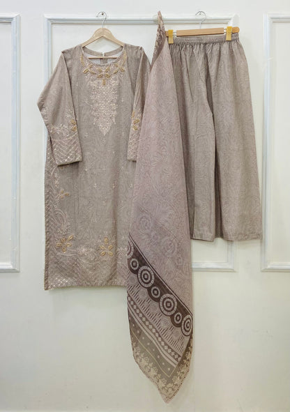Purely Beige 3PC (Lawn) D-527