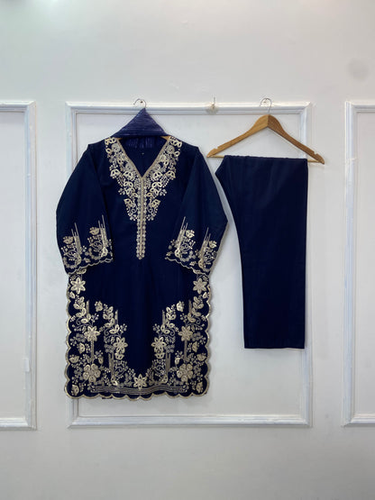Richly Embroidered Luxe 3PC (Khaddar) D-276