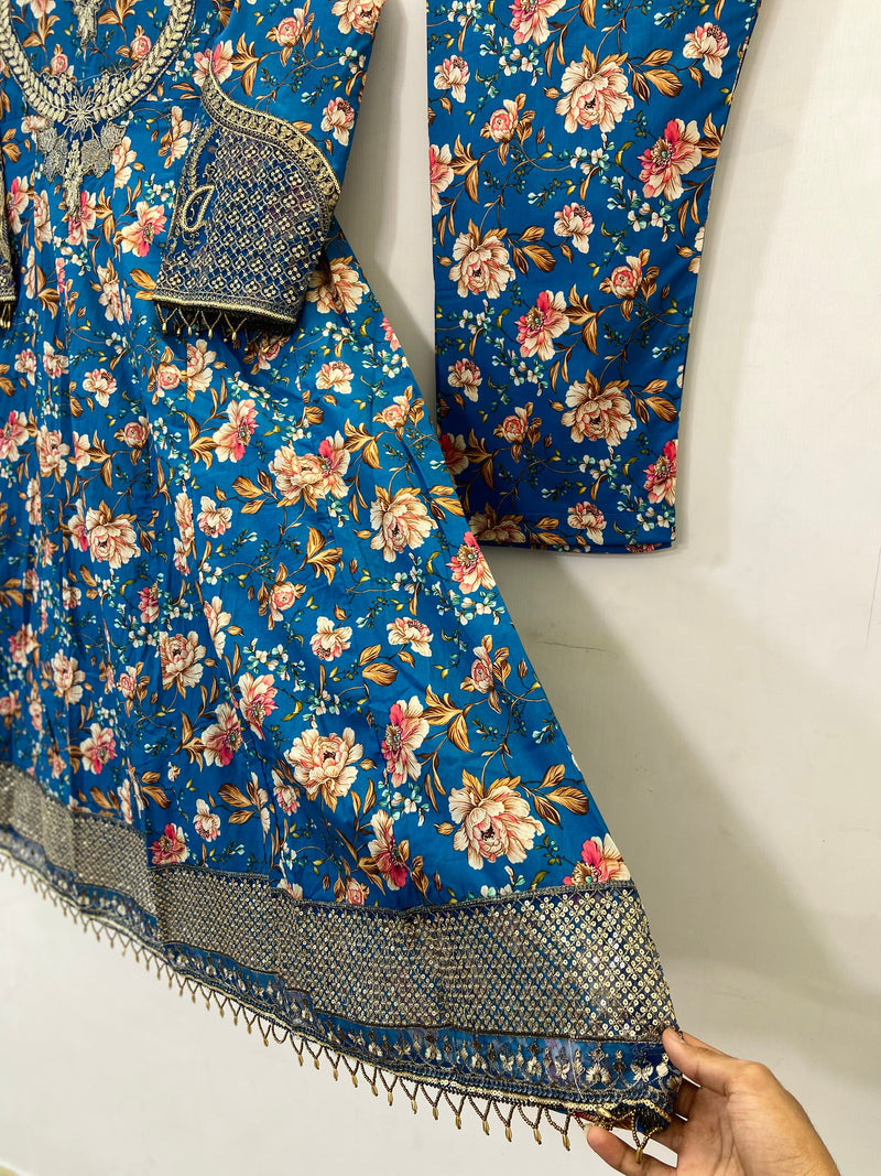 Anarkali Frock 2PC (Lawn) D-24