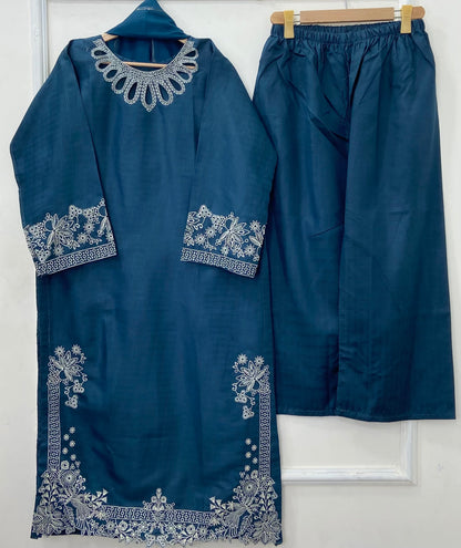 Eid Edit: Embroidered 3PC (Premium Cotton) D-463