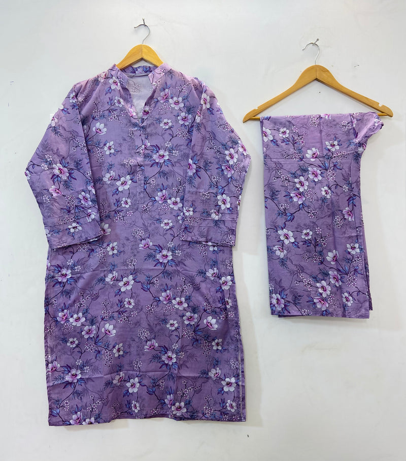Printed Long Length 2-piece (Lawn) D- 42