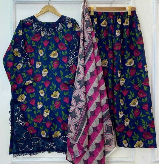 Sparkling Blossom 3PC (Bana Dora Silk) D-283