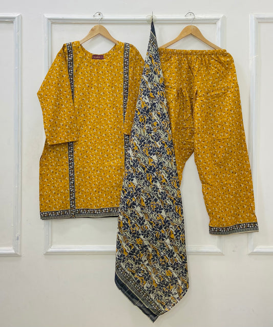 Binsaeed Farshi Shalwar | 3PC Lawn