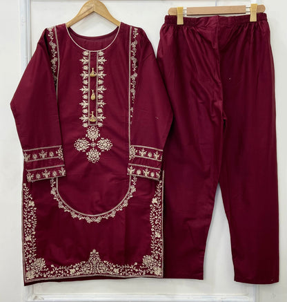 Embroidered 2PC (Premium Cotton) D-455