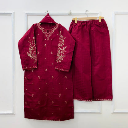 Eid Edit: Embroidered 3PC (Premium Cotton) D-440