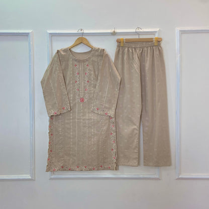 Crimson Charm Embroidered 2PC (Premium Cotton) D-323