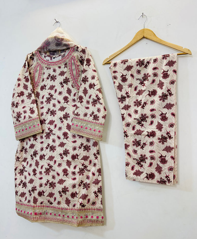 Embroidered Luxury Touch 3PC (Lawn Best Selling)  D-70