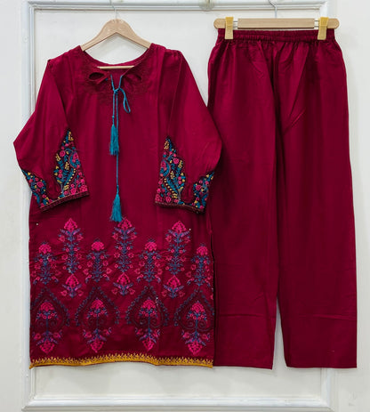 Embroidered 2PC (Cotton) D-539