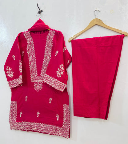 Embroidered Farshi 3PC (Khaddar) (Best Selling) D-136