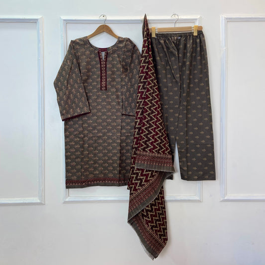 Bin Saeed's Winter Edit: 3PC (Khaddar) D-305