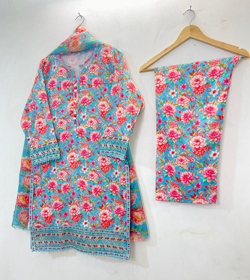 Sequins Chic 3PC (Lawn) D-28