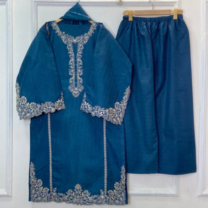 Rich Cutwork Embroidered 3PC (Premium Cotton) D-375