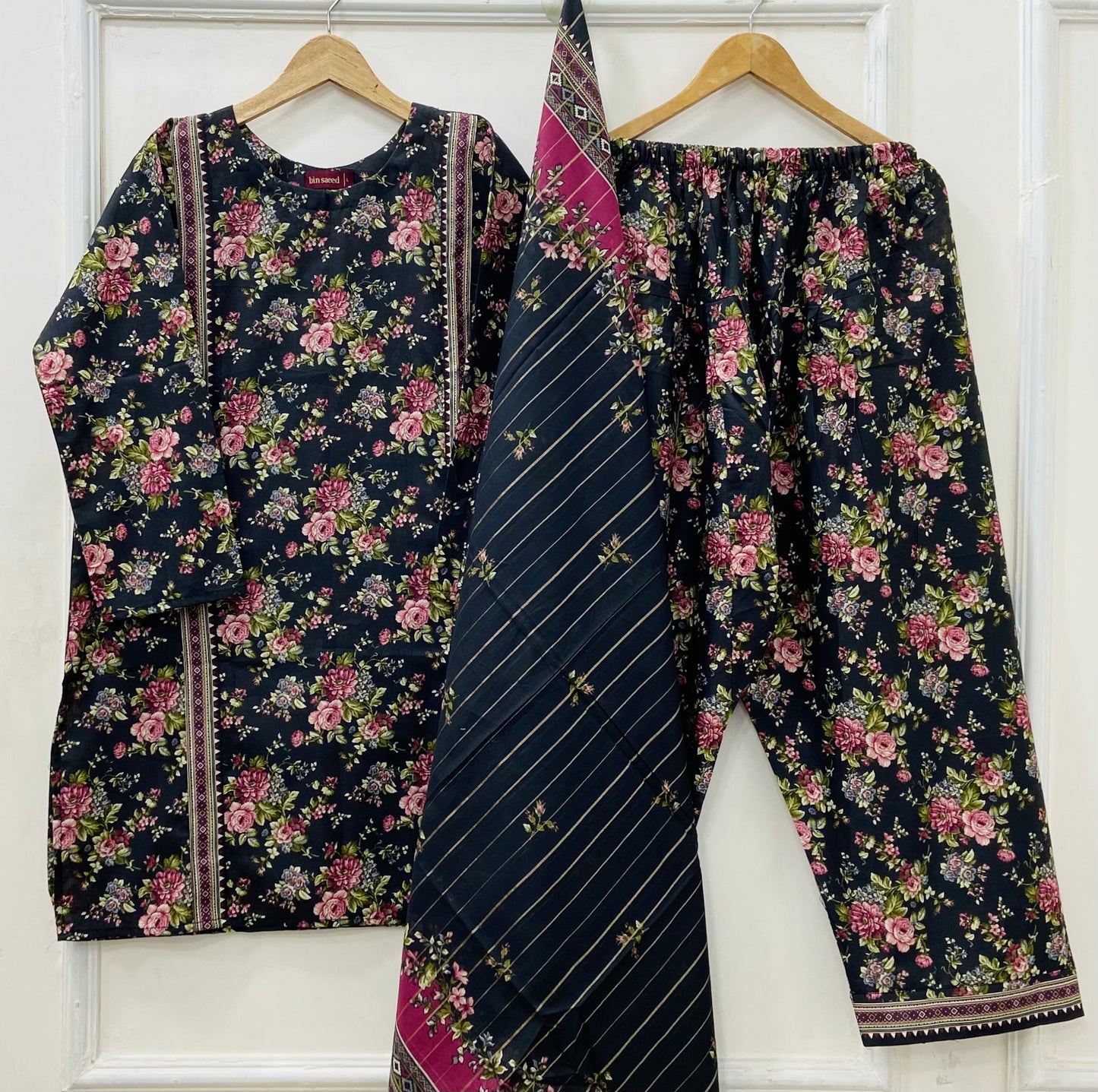 Binsaeed Farshi Shalwar | 3PC Lawn