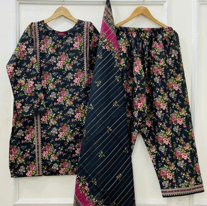 Binsaeed Farshi Shalwar | 3PC Lawn