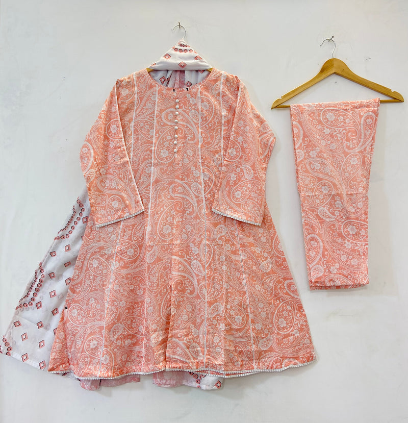 Umbrella Frocks 3PC (Lawn) D-52